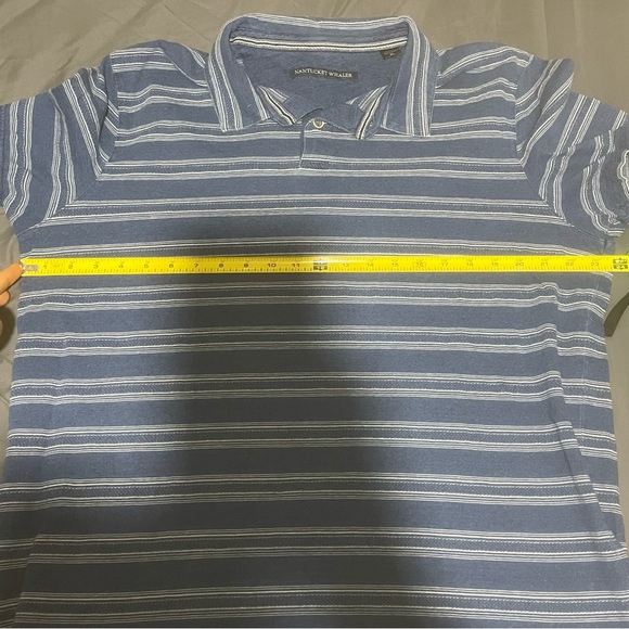 Nantucket Whaler Polo Shirt Men’s XL Blue Striped Golf Preppy Short Sleeve Logo - Picture 7 of 8